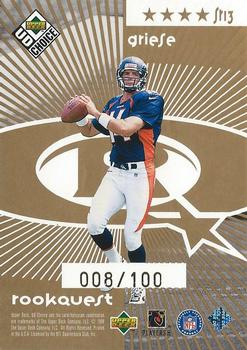 1998 UD Choice - StarQuest/RookQuest Gold #SR13 Dan Marino / Brian Griese Back