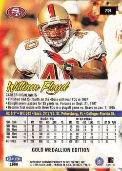 1998 Ultra - Gold Medallion #7G William Floyd Back