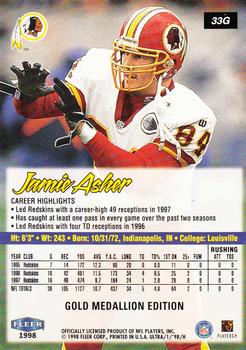 1998 Ultra - Gold Medallion #33G Jamie Asher Back
