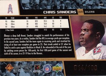 1998 Upper Deck - Bronze #245 Chris Sanders Back