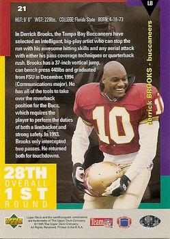1995 Collector's Choice #21 Derrick Brooks Back