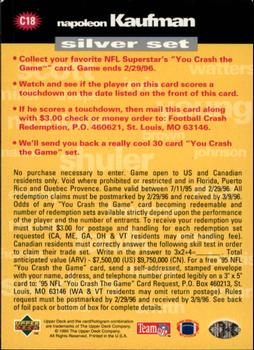 1995 Collector's Choice - You Crash the Game Silver #C18 Napoleon Kaufman Back
