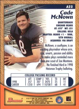 1999 Bowman - Autographs #A22 Cade McNown Back