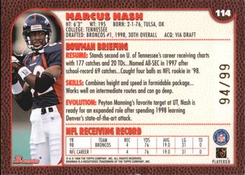 1999 Bowman - Gold #114 Marcus Nash Back