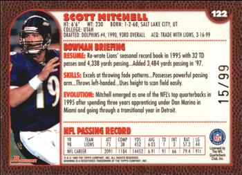 1999 Bowman - Gold #122 Scott Mitchell Back
