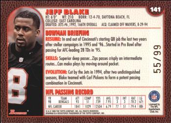 1999 Bowman - Gold #141 Jeff Blake Back