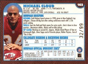 1999 Bowman - Gold #162 Michael Cloud Back