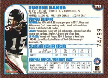 1999 Bowman - Gold #213 Eugene Baker Back