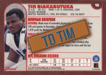 1999 Bowman - Interstate #15 Tim Biakabutuka Back