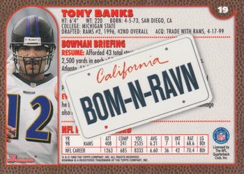 1999 Bowman - Interstate #19 Tony Banks Back