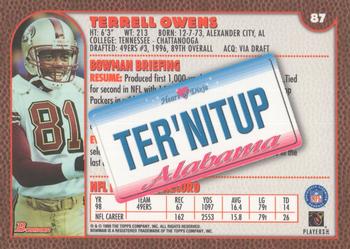 1999 Bowman - Interstate #87 Terrell Owens Back