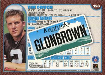 1999 Bowman - Interstate #158 Tim Couch Back
