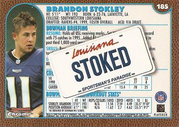 1999 Bowman Chrome - Interstate #185 Brandon Stokley Back