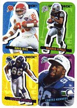 1995 Collector's Choice Update - Stick-Ums #85 Greg Hill / Raghib Ismail / Alfred Pupunu / Cortez Kennedy Front