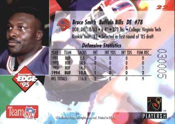 1995 Collector's Edge #22 Bruce Smith Back