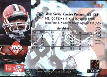1995 Collector's Edge #25 Mark Carrier Back