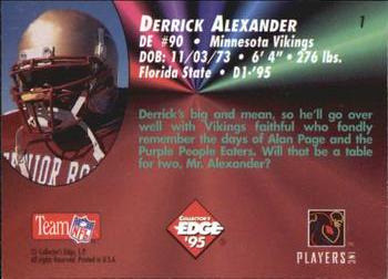 1995 Collector's Edge - Rookies #1 Derrick Alexander Back