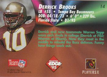 1995 Collector's Edge - Rookies #14 Derrick Brooks Back