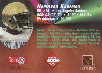 1995 Collector's Edge - Rookies #18 Napoleon Kaufman Back