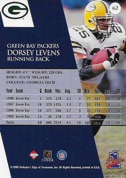 1999 Collector's Edge First Place - Gold Ingot #62 Dorsey Levens Back