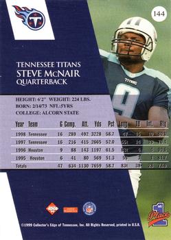 1999 Collector's Edge First Place - Gold Ingot #144 Steve McNair Back