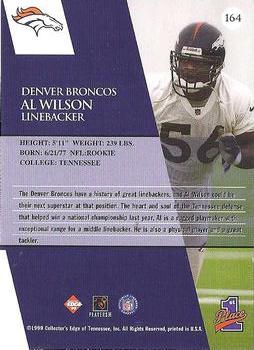 1999 Collector's Edge First Place - Millennium Collection Red #164 Al Wilson Back