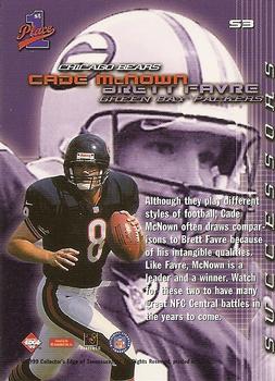 1999 Collector's Edge First Place - Successors #S3 Cade McNown / Brett Favre Back