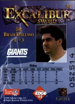 1995 Collector's Edge Excalibur #50 Brad Daluiso Back
