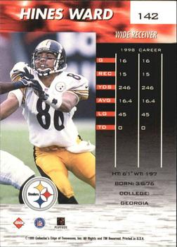 1999 Collector's Edge Fury - Millennium Collection Red #142 Hines Ward Back