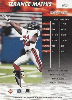1999 Collector's Edge Fury - Millennium Collection Blue #93 Terance Mathis Back