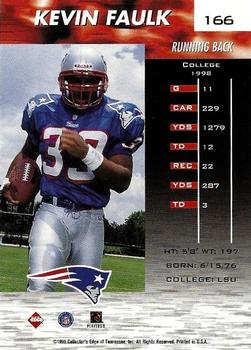 1999 Collector's Edge Fury - Millennium Collection Blue #166 Kevin Faulk Back