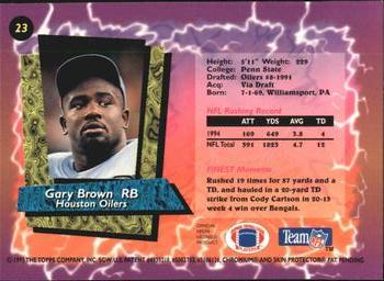 1995 Finest #23 Gary Brown Back