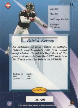 1999 Collector's Edge Masters - HoloGold #11 Patrick Kerney Back