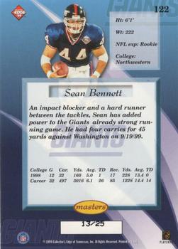 1999 Collector's Edge Masters - HoloGold #122 Sean Bennett Back