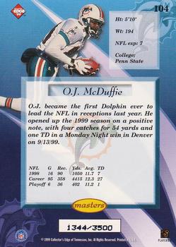 1999 Collector's Edge Masters - HoloSilver #104 O.J. McDuffie Back