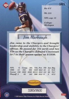 1999 Collector's Edge Masters - HoloSilver #161 Jim Harbaugh Back