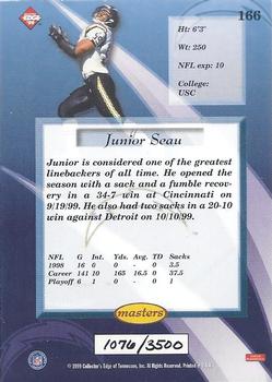 1999 Collector's Edge Masters - HoloSilver #166 Junior Seau Back