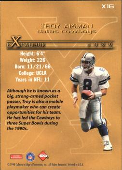 1999 Collector's Edge Odyssey - Excalibur #X16 Troy Aikman Back