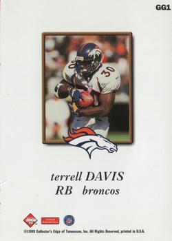 1999 Collector's Edge Odyssey - Game Gear HoloGold Aftermarket #GG1 Terrell Davis Back