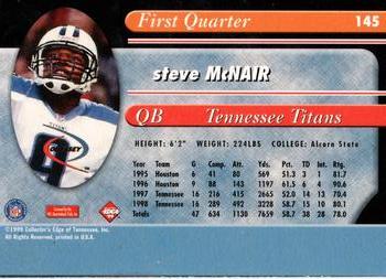 1999 Collector's Edge Odyssey - Millennium Collection Blue #145 Steve McNair Back