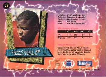 1995 Finest - Refractors #25 Larry Centers Back