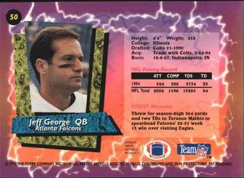 1995 Finest - Refractors #50 Jeff George Back