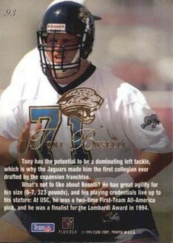 1995 Flair #93 Tony Boselli Back