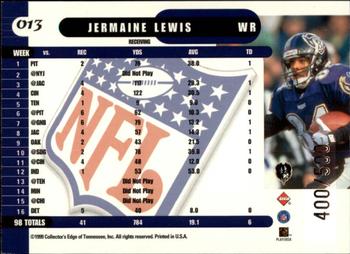 1999 Collector's Edge Supreme - Galvanized #013 Jermaine Lewis Back