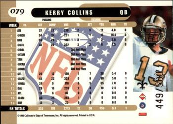 1999 Collector's Edge Supreme - Galvanized #079 Kerry Collins Back
