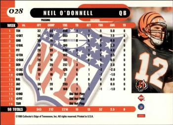 1999 Collector's Edge Supreme - Gold Ingot #028 Neil O'Donnell Back