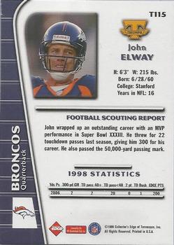 1999 Collector's Edge Triumph - Millennium Collection Red #T115 John Elway Back