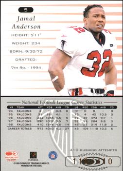 1999 Donruss - Stat Line Career #5 Jamal Anderson Back