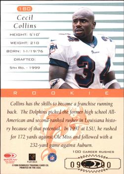 1999 Donruss - Stat Line Career #180 Cecil Collins Back