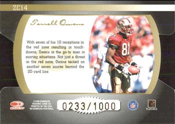 1999 Donruss - Zoning Commission #ZC14 Terrell Owens Back